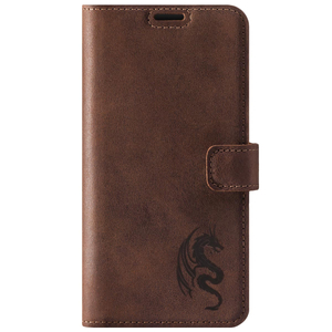 Wallet case - Nut brown - Dragon - Transparentní TPU
